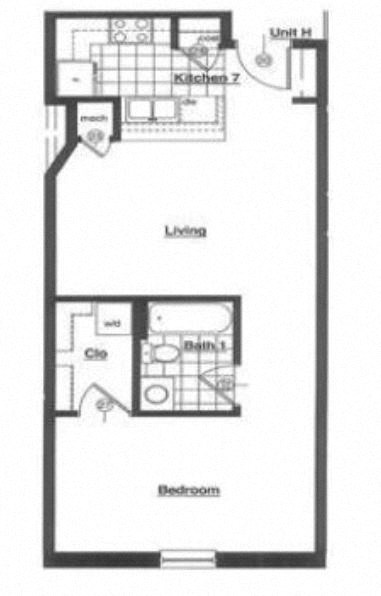 Commons 1 BR 610 Sqft